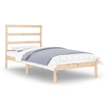 Solid Wood Bed Frame 90x190 cm Single | Modern & Sturdy Design