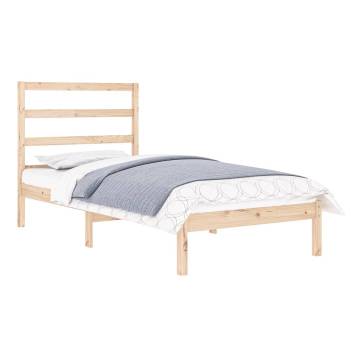 Solid Wood Bed Frame 90x190 cm Single | Modern & Sturdy Design