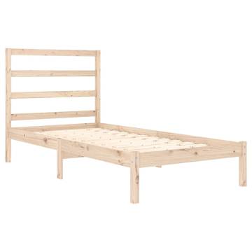 Solid Wood Bed Frame 90x190 cm Single | Modern & Sturdy Design