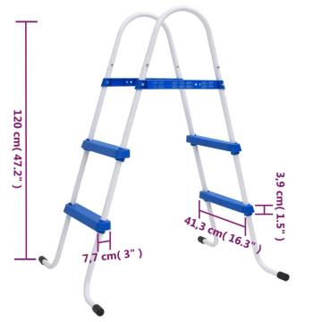 Pool Ladder Blue and White 84 cm Steel - Safe & Durable