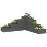 Garden Planter 4-Tier 80.5x79x36 cm Grey Solid Wood Pine Colour grey pine Size 80.5 x 79 x 36 cm Quantity in Package 1 