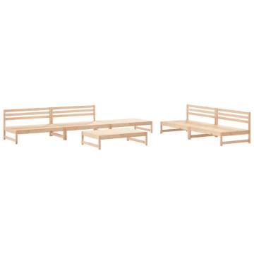 6 Piece Garden Lounge Set - Solid Pine Wood for Outdoor Comfort