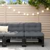 Garden Middle Sofas 2 pcs Black Solid Wood Pine Colour black pine Quantity in Package 1 Model middle sofa (2 pcs) 