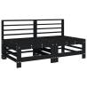 Garden Middle Sofas - 2 pcs Black Solid Wood Pine | HipoMarket