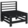 Garden Middle Sofas - 2 pcs Black Solid Wood Pine | HipoMarket