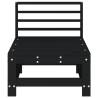 Garden Middle Sofas - 2 pcs Black Solid Wood Pine | HipoMarket