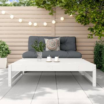 Garden Footstool White 120x80 cm Solid Wood Pine | Hipomarket