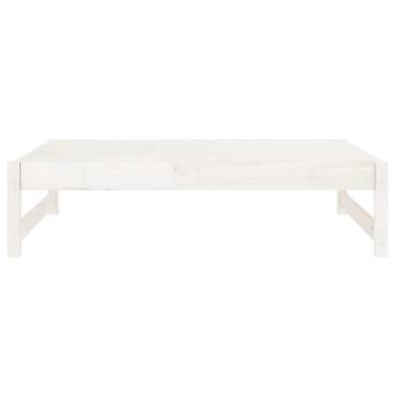 Garden Footstool White 120x80 cm Solid Wood Pine | Hipomarket