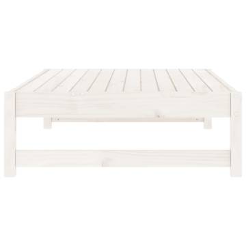 Garden Footstool White 120x80 cm Solid Wood Pine | Hipomarket