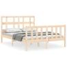 Solid Wood Bed Frame with Headboard - Double Size