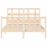 Solid Wood Bed Frame with Headboard - Double Size