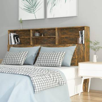 Headboard Cabinet Smoked Oak - 160x19x103.5 cm | HipoMarket