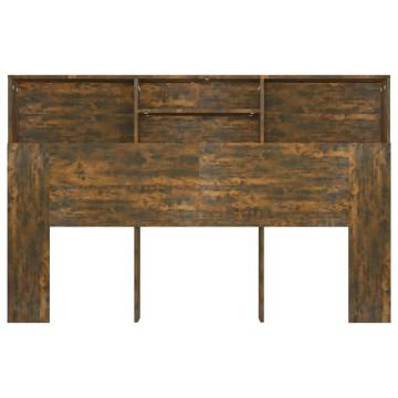 Headboard Cabinet Smoked Oak - 160x19x103.5 cm | HipoMarket