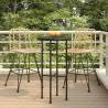 Stylish Bar Stools 2 pcs - Rattan & Steel - 45x56x103.5 cm