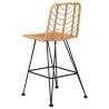 Stylish Bar Stools 2 pcs - Rattan & Steel - 45x56x103.5 cm