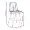 Stylish Bar Stools 2 pcs - Rattan & Steel - 45x56x103.5 cm