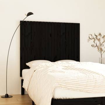 Elegant Black Solid Wood Wall Headboard - 127.5x3x110 cm