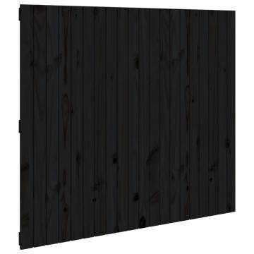 Elegant Black Solid Wood Wall Headboard - 127.5x3x110 cm