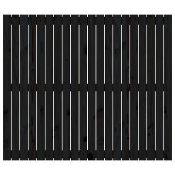 Elegant Black Solid Wood Wall Headboard - 127.5x3x110 cm