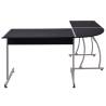 Elegant L-Shaped Black Corner Desk for Home Office | HipoMarket