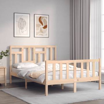 Bed Frame with Headboard - Solid Wood Double | HipoMarket