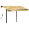 Manual Retractable Awning with LED - Yellow & White 3x2.5m