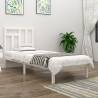 Bed Frame White Solid Wood Pine 90x190 cm Single Colour white Size 90 x 190 cm 