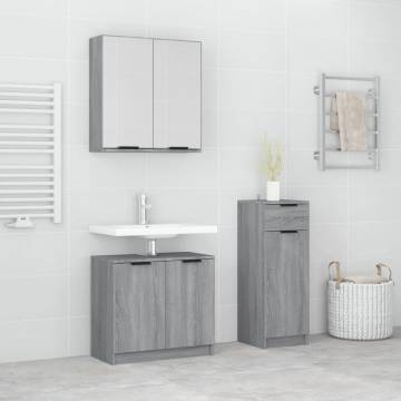 3 Piece Grey Sonoma Bathroom Cabinet Set | Stylish & Practical