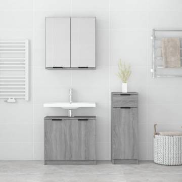 3 Piece Grey Sonoma Bathroom Cabinet Set | Stylish & Practical