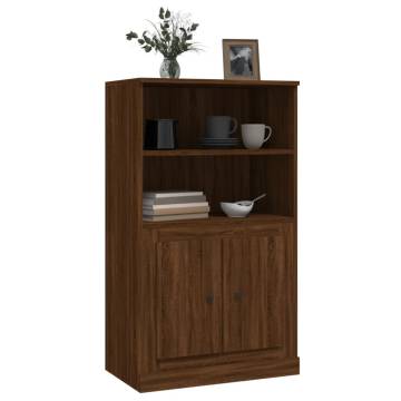 Highboard Brown Oak | 60x35.5x103.5 cm | Durable Engineered Wood