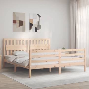 Super King Size Bed Frame with Headboard | Solid Wood Design