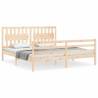 Super King Size Bed Frame with Headboard | Solid Wood Design