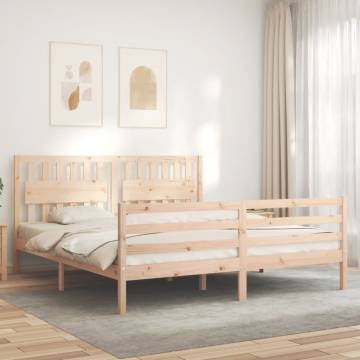 Super King Size Bed Frame with Headboard | Solid Wood Design