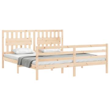 Super King Size Bed Frame with Headboard | Solid Wood Design