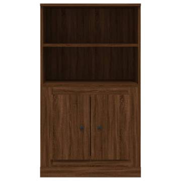 Highboard Brown Oak | 60x35.5x103.5 cm | Durable Engineered Wood