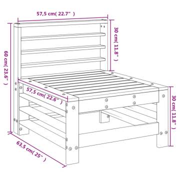 Garden Middle Sofa - Impregnated Pine Wood | HipoMarket