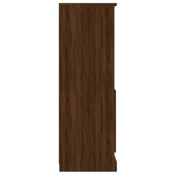 Highboard Brown Oak | 60x35.5x103.5 cm | Durable Engineered Wood