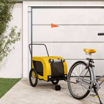 Durable Pet Bike Trailer - Yellow & Black - Comfortable & Safe