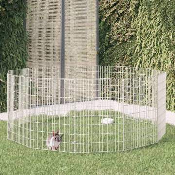 12-Panel Rabbit Cage - 54x80 cm Galvanised Iron | HipoMarket