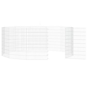 12-Panel Rabbit Cage - 54x80 cm Galvanised Iron | HipoMarket