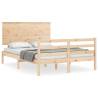 Solid Wood Double Bed Frame with Headboard - HipoMarket