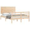 Solid Wood Double Bed Frame with Headboard - HipoMarket