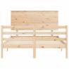 Solid Wood Double Bed Frame with Headboard - HipoMarket