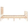 Solid Wood Double Bed Frame with Headboard - HipoMarket