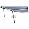 Manual Retractable Awning with LED 400x300 cm Blue and White Colour blue and white Size 400 x 300 cm Quantity in Package 1 