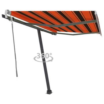 Freestanding Manual Retractable Awning 350x250 cm - Orange/Brown