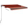 Freestanding Manual Retractable Awning 350x250 cm - Orange/Brown