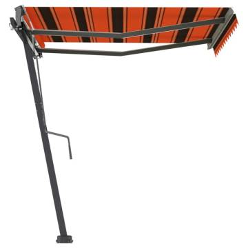 Freestanding Manual Retractable Awning 350x250 cm - Orange/Brown