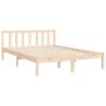 Double Solid Wood Bed Frame with Headboard | Hipomarket