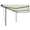 Manual Retractable Awning with Posts 6x3 m Cream Colour cream Size 6 x 3 m Quantity in Package 1 